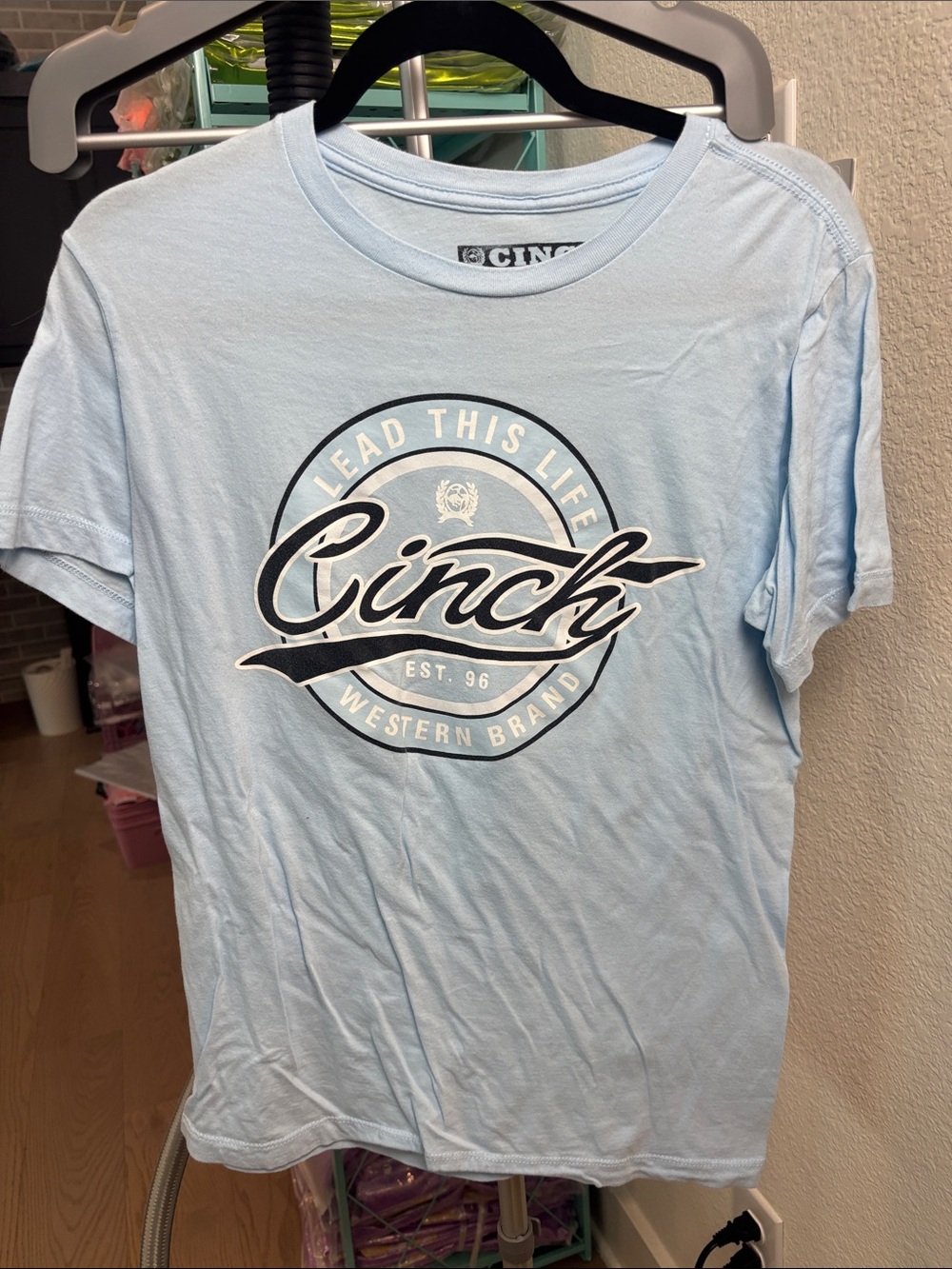 Cinch Light Blue Short Sleeve Graphic Logo Tee